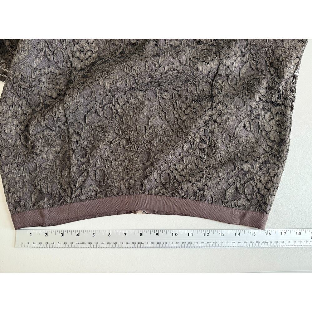 Vtg Y2K Old Navy Floral Lace Midi Skirt Womens Size 12 Brown Forest Fairy - Picture 3 of 7